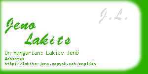 jeno lakits business card